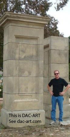 DAC-ART garden entrance stone construction for Pacific coast home
